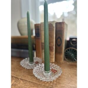 Echt Bleikristall Western Germany Polished Lead Crystal Candle Holders Set of 2